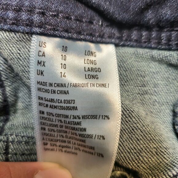 American Eagle Jeans Girls 10 Blue High Rise Jegging Distressed Stretch Denim - Picture 5 of 11